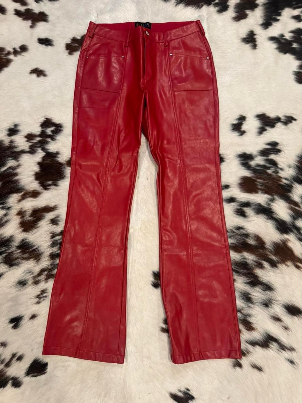Delia’s Red Leather Bootcut Pants